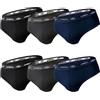 Umbro Set 6 Pezzi Slip Uomo in Cotone Elasticizzato Art. 700 (IT, Testo, L, Regular, Regular, Standard, Assortito)
