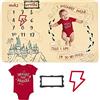 Harry Potter Body per neonato e traguardo mensile, 4 pezzi