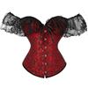 Eauptffy Corsetto da donna con lacci, stampa floreale, stile vintage, corsetto sotto il seno, chiusura anteriore, corpetto a vita, biancheria intima modellata in pizzo, corpetto gotico