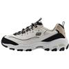 Skechers Sneaker D'Lites Retro Rewind Donna, Finitura Naturale Duraleather Nero Naturale, 37.5 EU