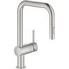 Grohe Rubinetto Miscelatore Monocomando per Lavello, Grigio (Super Steel), Bocca U 32322DC2
