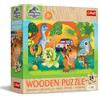 Trefl - Puzzle in Legno: Jurassic World, Scopri i Dinosauri - 24 Pezzi, Wooden Puzzle, Bordi Arrotondati, Disegno sul Retro, per Bambini dai 3 anni