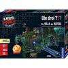 Die drei ??? KOSMOS 697976 - Crime Puzzle: The Three ??? - The Villa of the Riddles, si illumina al buio, 300 pezzi con lampada UV, lettura - puzzle - risoluzione di puzzle, per bambini dai 10 anni
