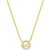 Michael Kors Collana con pendente da donna in metallo dorato con pietre semi-preziose e chiusura ad anello a molla,Oro scuro
