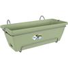 Elho Barcelona Allin 1 50cm Fioriera da Balcone - Pistache Green | L 27.5 x P 49.5 x A 18.5 cm | Sottovaso integrato | Adatto per uso esterno