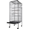 BAKAJI Voliera XXL per Uccelli Pappagalli Canarini Parrocchetti Altezza 150 cm Gabbia Grande in Metallo Bird House Cassetto Estraibile per la Sabbia, Adatta per Interno ed Esterno