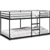 vidaXL Letto a castello senza materasso nero 75x190 cm in acciaio