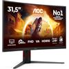 AOC Gaming Monitor C32G4Z 32 pollici Curvo 1920x1080, FHD, 260Hz, VA Panel, 4ms GtG, Speakers, Height Adjustment, (HDMI2x 2.0 DP 1x 1.4) HDR10, FreeSync Premium, Nero