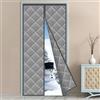 berssen Tenda Porta Inverno Termica Magnetica - 90 x 200 CM - GRIGIO | Termica Isolante Freddo Chiusura Automatica a Calamite, Superiore Aumentato a 3,8 cm, Per Balcone Soggiorno Cantina Cucina