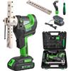 Super Stars Kit di strumenti elettrici senza fili per svasatura, 1/4-3/4 HVAC tubo in rame strumento svasatura con cono eccentrico a 45°, morsetti metrici e SAE, strumenti di sbavatura e taglierina