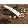 ELMETTO PRUSSIANO TEDESCO PICKELHAUBE ottone-pelle set mentoniera REGALO DI N...