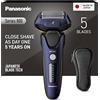 Panasonic Series 800 ES-LV67 Rasoio Wet and Dry, 5 Lame Su Testina Multidirezionale, Motore Lineare Ad Alta Velocità, Rasatura Precisa E Profonda, Tagliabasette A Scomparsa, Viola