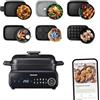 Panasonic NF-GM600 Multi-Cooker Elettrico 6-in-1, Griglia elettrica, Friggere, Cottura Lenta, BBQ, Vapore, Saltare, 1400W, 40-250°C, 9 Modalità Auto, Piastre lavabili in lavastoviglie