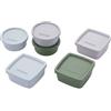 Fackelmann Set 3 contenitori snack con coperchio ermetico, porta salse e dressing da viaggio, mini lunch box impilabili in plastica BPA free per spezie, snack, meal prep, lavabili in lavastoviglie