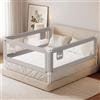 ZEHNHASE Sponda Letto Bambini Barriera Anticaduta 1 Lato (190 cm, Grigio)