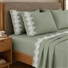 PETTI Artigiani Italiani - Set Lenzuola Matrimoniali Percalle Cotone con Pizzo Macramè Rosa, Completo Letto 4 Pezzi, 100% Made in Italy