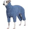 ESCCBOO Pigiama in morbido pile per cani levriero italiano, Whippet, a collo alto, in caldo pile, tutina per cani, cappotto, Jammies, tuta, pagliaccetto (blu, S)