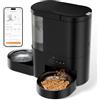 DUDUPET Distributore Automatico Cibo e Acqua Gatti 2-in-1, WiFi 5G App, 4L Dispenser Cibo e 3L d'Acqua, Registrazione Vocale, 10 Pasti Programmabili, 1-15 Porzioni, per Gatti e Cani di Piccola Taglia