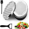 LTISHABILTD Grattugia per formaggio con contenitore, grattugia per cucina con coperchio di 2 dimensioni, in acciaio inox, tritatutto per verdure, cioccolato, tritatutto per formaggio e zenzero, grattugia per