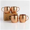 DE-AARTICO Set di 4 tazze da Moscow Mule da 473 ml (16 oz) rame massiccio per alimenti, set regalo per gli amanti del Moscow Mule, perfetto per casa, bar e feste. (4, Rame)