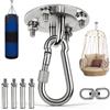 Dawumin Gancio da soffitto in acciaio inox, portata fino a 400 kg, girevole a 360°, supporto per sacco da boxe con moschettone, gancio da soffitto, sacco da boxe e altalene, molla in acciaio