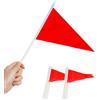 Anley Red Pennant Mini Flag 12 Pack - Piccole bandiere rosse vuote in miniatura portatili su asta - Resistenti allo sbiadimento e colori vivaci - 5.5x8 pollici con asta solida e punta a lancia