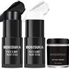 BOBISUKA Pittura per Viso(Nero+Bianco) con Polvere da Posa | Body Painting per Trucco Halloween, Carnevale, Feste, Non Tossico