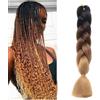 jooceebaby Nero/Marrone Scuro/Chiaro Extension Per Treccine Africane 24 Treccia Capelli Extension Colorate Ombre Jumbo Treccia Extension Fibra Sintetica Treccia Di Scatola Synthetic Braiding Hair