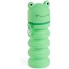 Back2Fun - Astuccio scuola 2 in 1 estensibile in silicone morbido, Portapenne retrattile con chiusura a zip, Design kawaii ranocchia
