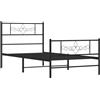vidaXL Giroletto con Testiera e Pediera Metallo Nero 80x200 cm