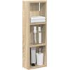 SKTQYQO Mobiletto Bagno A Muro Rovere Sonoma 20x10x60,5 Cm | Legno Ingegnerizzato, 2 Ripiani, Stoccaggio Salvaspazio, Per Bagni Piccoli