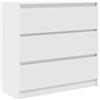 vidaXL Credenza Bianca 80x35x76 cm in Legno Multistrato