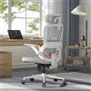 SIHOO B100SE Sedia Ufficio Ergonomica, Sedia Scrivania con Supporto Lombare | Schiuma Morbida, Braccioli Ribaltabili, Sedia PC Comoda per Home Office, Inclinazione 110°-135° a 3 Livelli - Bianca