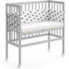 VitaliSpa Letto matrimoniale Sophie, Grigio, 94 x 42.5 cm | 1 binario laterale, regolabile in altezza con ruote per un facile posizionamento