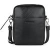 bugatti Comet borsa a tracolla piccola unisex, pelle, messenger, nero