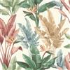 Rasch Carta da parati in tessuto non tessuto con piante e palme, carta da parati tropicale in vinile, colore bianco, blu, verde, rosso, per un'atmosfera esotica, robusta e lavabile, 10,05 m x 0,53 m