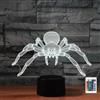 FLRXHK Lampada da tavolo a forma di ragno con illusione 3D, lampada da tavolo con telecomando, 16 colori, luce notturna a LED ottica USB per bambini, decorazione per la stanza dei bambini