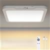 SKUTZTEK Plafoniera LED Soffitto con Sensore di Movimento, 8000 mAh Ricaricabile Batteria Lampada LED 3000K/4000K/6500K, Senza Fili Dimmerabile Lampadari per Corridoio, Scale, Garage Ø22cm
