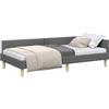 vidaXL Cornice del Letto ad Angolo Grigio Scuro 90 x 190 cm Tessuto