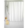 Hayrets Badewelt Tenda da doccia in tessuto, 180 x 230 cm, colore bianco 180 di larghezza, 230 di altezza, inclusi anelli, estremamente lunga, perfetta per soffitti alti, colore: bianco