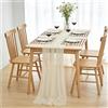 NZNSML Runner da Tavolo in Tessuto Chiffon Bianco Avorio 70 x 300 cm