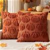 MIULEE Copricuscino Set 2 pezzi federa divano in lana artificiale con motivo di zucca autunnale camera da letto Caramello profondo 45x45CM