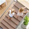 COSTWAY 15 Tappetini Antiscivolo per Scale 76 x 20 cm (Beige)