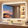 S'bagno Specchio-Bagno-con-Luce, Specchio-Bagno-LED-Retroilluminato, Antifog, Memoria, Temperato, Impermeabile IP44, Orizzontale/Verticale (D3017(Lente di Ingrandimento 5x), 70L x 100l cm)