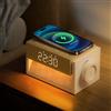 Bokefo Sveglia da Comodino, Sveglia con Rumore Bianco e Ricarica Wireless | Doppia Sveglia con Luce Risveglio, 20 Suoni Naturali, Luce Notturna Touch, SNOOZE, Il regalo perfetto