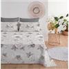 Filoro Set Lenzuola Matrimoniale 6 Pezzi, Grigio, con 4 Federe, Fantasia Floreale e Righe, 100% Cotone, Made in Italy