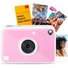 KODAK Printomatic+ Fotocamera Digitale Istantanea 10MP con LED RGB, stampa foto a colori su carta Zink 2x3" - Rosa