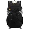 Honseadek Zaino da viaggio leggero 460 g per campeggio e trekking | Ultra leggero 460 g, nylon impermeabile, strisce riflettenti, pieghevole, ideale per lunghe escursioni (nero notte 27 x 8 x