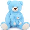 MorisMos 130cm Orso Peluche Gigante XXL Blu Orsacchiotto Peluche con Bambino