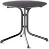 SIEGER 3135 - 55 Boulevard Tavolo Pieghevole con Piano vivodur Ø 85 cm, Telaio Tubolare in Acciaio, Grigio Ardesia Antracite Ardesia